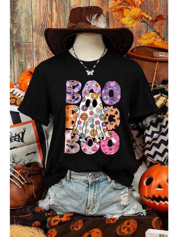 Stacked Boo, Hippie Ghost Graphic Tee