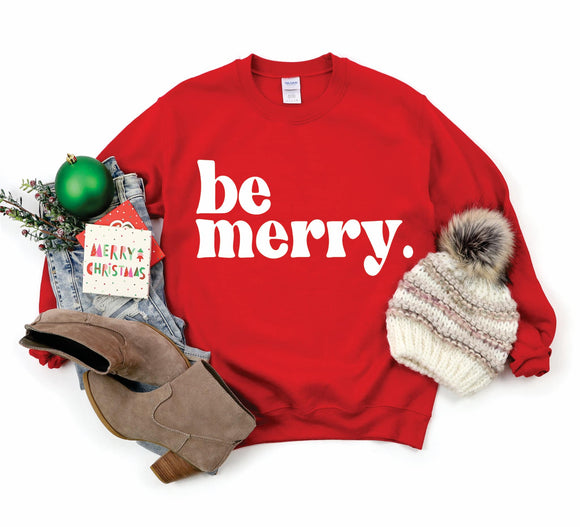 Be Merry Sweatshirt - Red
