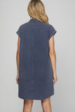 Harper Mineral Wash Shirtdress - Denim
