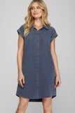 Harper Mineral Wash Shirtdress - Denim