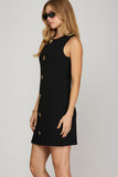 Savannah Cap Sleeve Faux Button Shift Dress