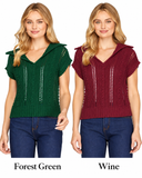 Autumn Stroll Cap Sleeve Collared Sweater