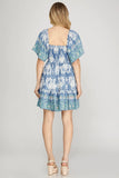 Skylar Tapestry Flutter Dress