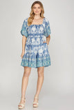 Skylar Tapestry Flutter Dress
