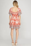 Skylar Tapestry Flutter Dress