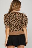 Untamed Sweetheart Sweater Top - Leopard