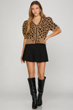 Untamed Sweetheart Sweater Top - Leopard