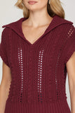 Autumn Stroll Cap Sleeve Collared Sweater