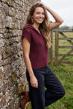 Autumn Stroll Cap Sleeve Collared Sweater