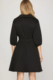 Weekend Wanderer Zip Up Smocked Waist Mini Dress