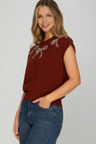 Elle Sparkle Bow Sweater Top