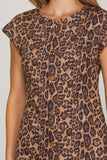 Savannah Cap Sleeve Faux Button Shift Dress