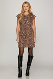 Savannah Cap Sleeve Faux Button Shift Dress