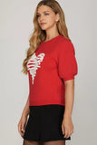Valentina Sweetheart Puff Sleeve Sweater