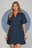 Harper Contrast Stitch Shirt Dress