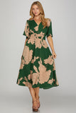Clara Stencil Floral Midi Dress
