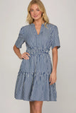 Nantucket Stripe Dress- Blue