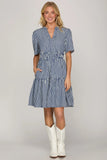 Nantucket Stripe Dress- Blue