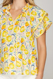 Garden Flutter Sleeve Blouse