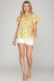 Garden Flutter Sleeve Blouse