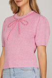 Audrey Darling Bow Detail Sweater – Pink