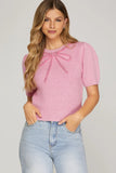 Audrey Darling Bow Detail Sweater – Pink
