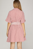 Southern Belle Pintuck Shirt Dress