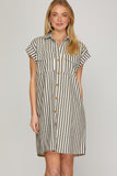 Coastal Boardwalk Stripe Shirt Dress