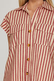 Coastal Boardwalk Stripe Shirt Dress