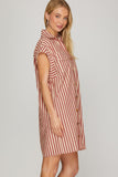 Coastal Boardwalk Stripe Shirt Dress