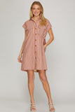 Coastal Boardwalk Stripe Shirt Dress