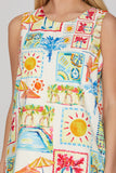 Sunset Postcard Patchwork Shift Dress