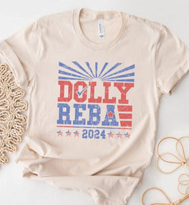 Dolly and Reba 2024 Graphic Tee - Cream
