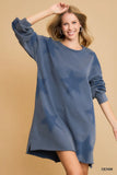Wren Faded Starburst Sweatshirt Dress - Denim Blue