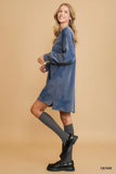 Wren Faded Starburst Sweatshirt Dress - Denim Blue