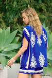 Border Print Poncho Top