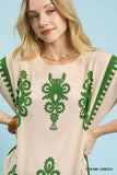 Border Print Poncho Top