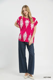 Border Print Poncho Top