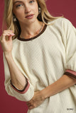 Cora Waffle Knit Contrast Top