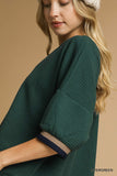 Cora Waffle Knit Contrast Top