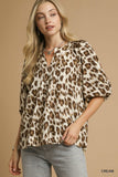 Leona Desert Leopard Puff Sleeve Blouse
