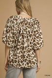 Leona Desert Leopard Puff Sleeve Blouse