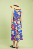 Vintage Garden Smocked Waist Midi Dress