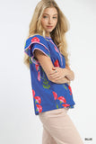 Poppy Petal Split Neck Blouse
