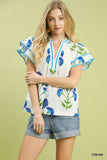 Poppy Petal Split Neck Blouse