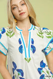 Poppy Petal Split Neck Blouse
