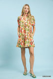Painted Paisley Notched Neck Swing Dress
