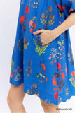 Garden Toss Scallop Hem Dress