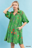 Garden Toss Scallop Hem Dress