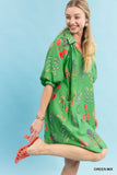 Garden Toss Scallop Hem Dress